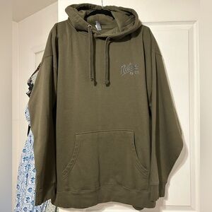Nature Backs Mason Jar Olive Green Hoodie